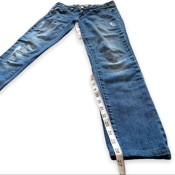 PAIGE Denim Skyline Drive Classic Rise Peg Leg Patchwork Med Wash Jeans - Picture 7 of 12